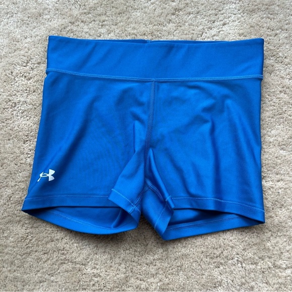 Under Armour Women's Blue Exercise Shorts - Size M - EUC - Stretch - Picture 1 of 8